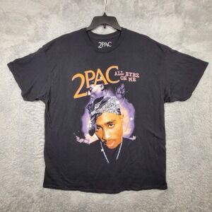2PAC All Eyez‎ On Me T Shirt Mens 2XL Black Rap Hip Hop Music Tee